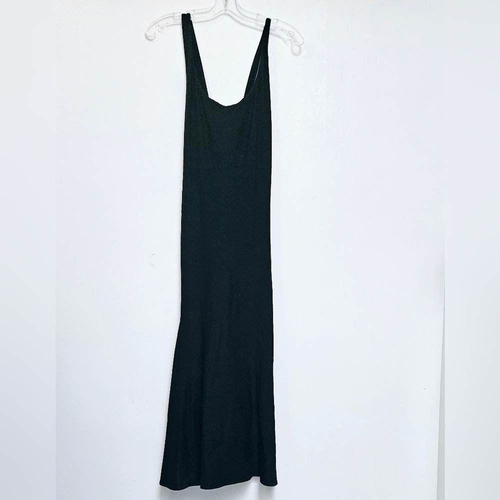 Eileen Fisher CRS Back Rayon Flare Stretch Crepe Black Slip On Dress  Small Nwt - Picture 3 of 11